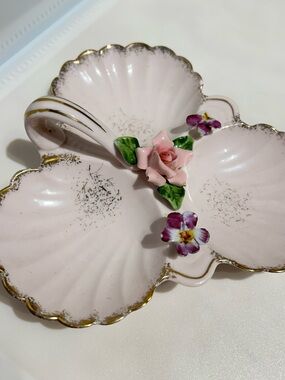 Pink Floral Trinket Dish
